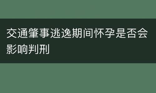 交通肇事逃逸期间怀孕是否会影响判刑