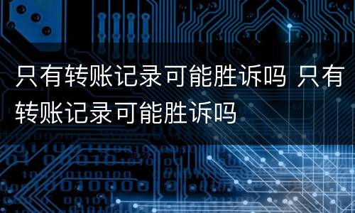 只有转账记录可能胜诉吗 只有转账记录可能胜诉吗