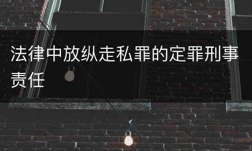 法律中放纵走私罪的定罪刑事责任