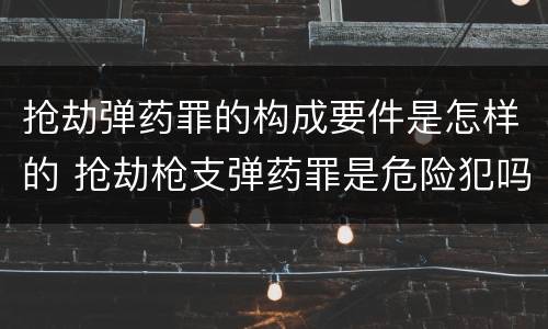抢劫弹药罪的构成要件是怎样的 抢劫枪支弹药罪是危险犯吗