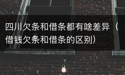 四川欠条和借条都有啥差异（借钱欠条和借条的区别）