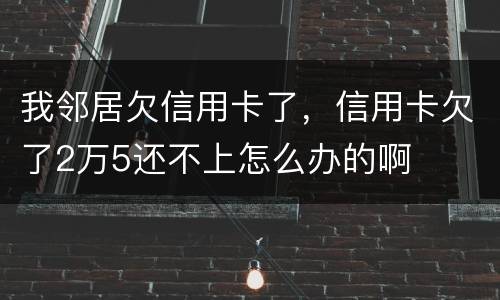 我邻居欠信用卡了，信用卡欠了2万5还不上怎么办的啊