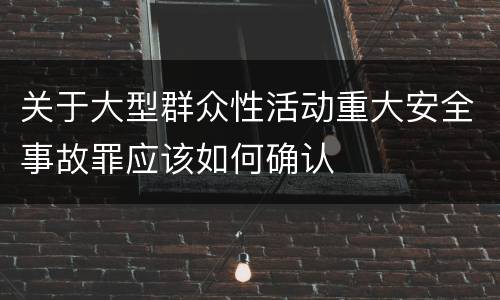 关于大型群众性活动重大安全事故罪应该如何确认