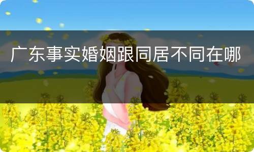 广东事实婚姻跟同居不同在哪