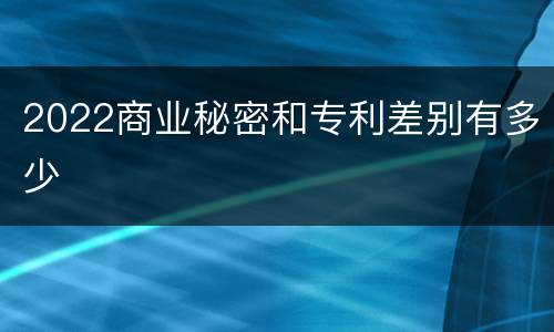 2022商业秘密和专利差别有多少