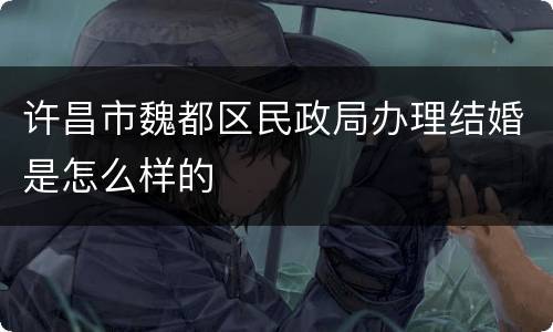 许昌市魏都区民政局办理结婚是怎么样的