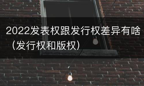 2022发表权跟发行权差异有啥（发行权和版权）