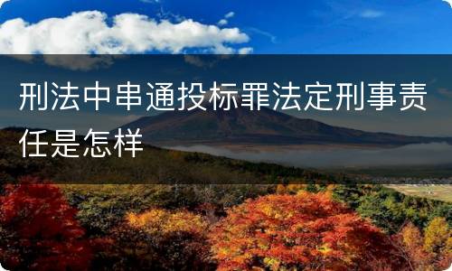 刑法中串通投标罪法定刑事责任是怎样
