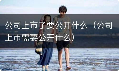 公司上市了要公开什么（公司上市需要公开什么）