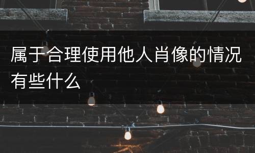 属于合理使用他人肖像的情况有些什么