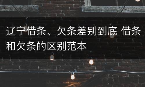 辽宁借条、欠条差别到底 借条和欠条的区别范本