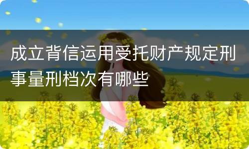 成立背信运用受托财产规定刑事量刑档次有哪些