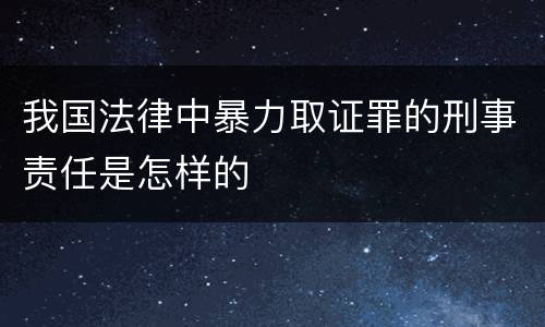我国法律中暴力取证罪的刑事责任是怎样的