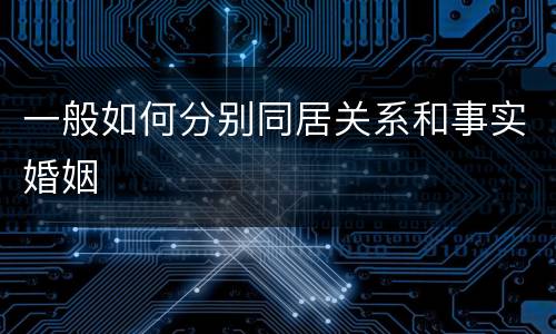 一般如何分别同居关系和事实婚姻