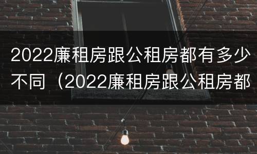 2022廉租房跟公租房都有多少不同（2022廉租房跟公租房都有多少不同的）