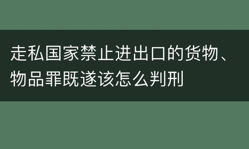走私国家禁止进出口的货物、物品罪既遂该怎么判刑