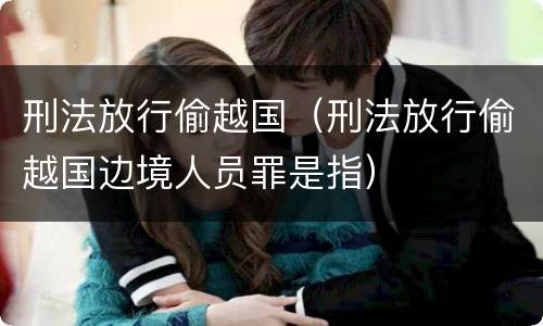 刑法放行偷越国（刑法放行偷越国边境人员罪是指）