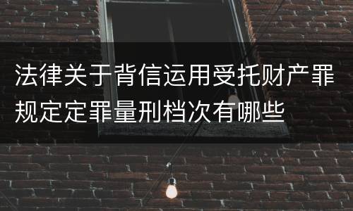 法律关于背信运用受托财产罪规定定罪量刑档次有哪些