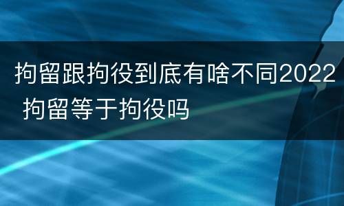 拘留跟拘役到底有啥不同2022 拘留等于拘役吗