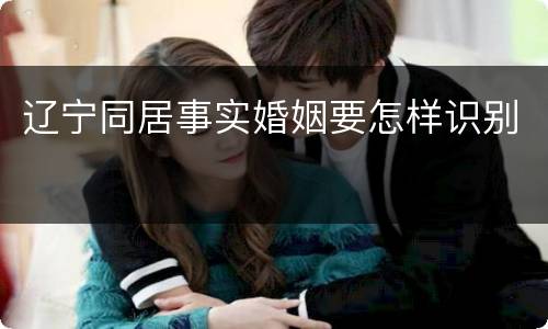 辽宁同居事实婚姻要怎样识别