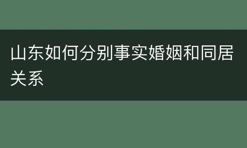 山东如何分别事实婚姻和同居关系