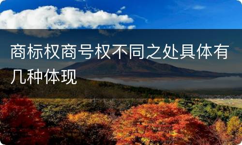 商标权商号权不同之处具体有几种体现