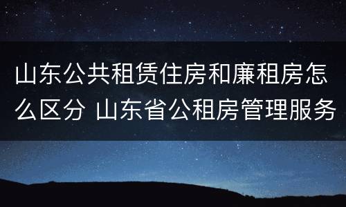 山东公共租赁住房和廉租房怎么区分 山东省公租房管理服务导则(试行