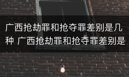 广西抢劫罪和抢夺罪差别是几种 广西抢劫罪和抢夺罪差别是几种形式