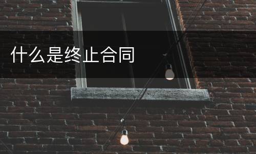 什么是终止合同