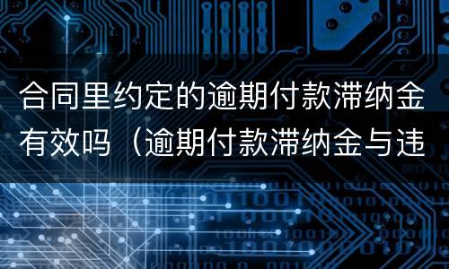 合同里约定的逾期付款滞纳金有效吗（逾期付款滞纳金与违约金）