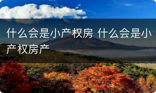 什么会是小产权房 什么会是小产权房产