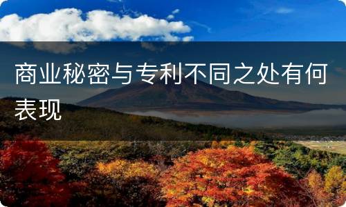 商业秘密与专利不同之处有何表现
