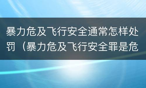 暴力危及飞行安全通常怎样处罚（暴力危及飞行安全罪是危险犯吗）