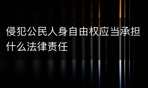 侵犯公民人身自由权应当承担什么法律责任