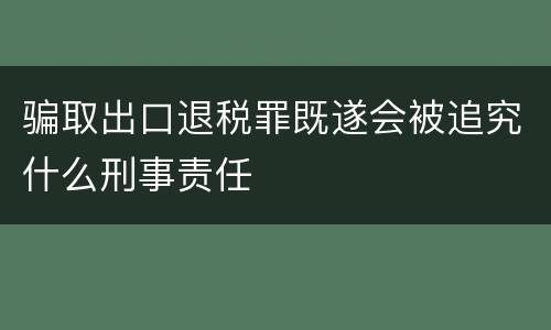 骗取出口退税罪既遂会被追究什么刑事责任