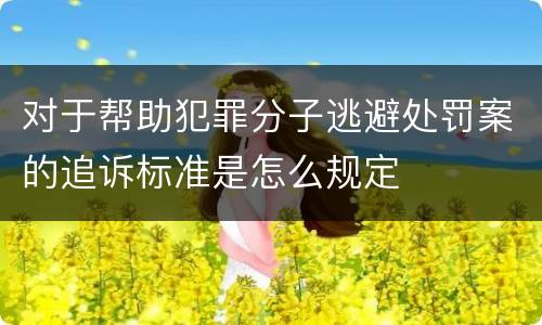 对于帮助犯罪分子逃避处罚案的追诉标准是怎么规定