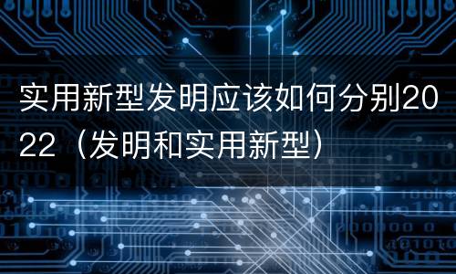 实用新型发明应该如何分别2022（发明和实用新型）