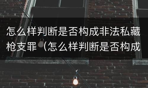 怎么样判断是否构成非法私藏枪支罪（怎么样判断是否构成非法私藏枪支罪）