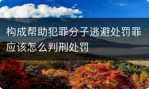 构成帮助犯罪分子逃避处罚罪应该怎么判刑处罚