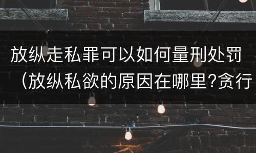 放纵走私罪可以如何量刑处罚（放纵私欲的原因在哪里?贪行种种污秽是指什么?）