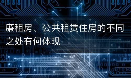 廉租房、公共租赁住房的不同之处有何体现