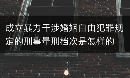 成立暴力干涉婚姻自由犯罪规定的刑事量刑档次是怎样的