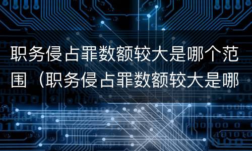 职务侵占罪数额较大是哪个范围（职务侵占罪数额较大是哪个范围规定的）