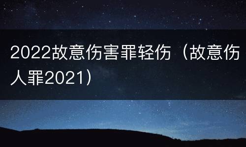2022故意伤害罪轻伤（故意伤人罪2021）