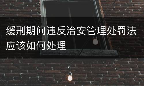 缓刑期间违反治安管理处罚法应该如何处理