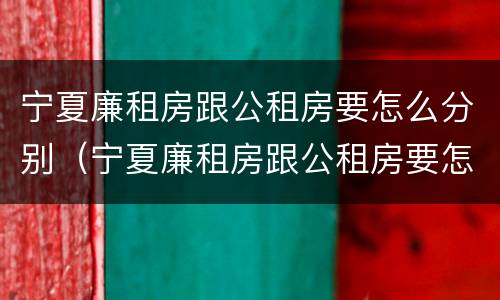 宁夏廉租房跟公租房要怎么分别（宁夏廉租房跟公租房要怎么分别呢）