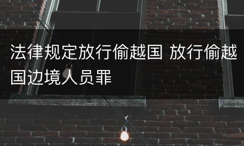 法律规定放行偷越国 放行偷越国边境人员罪