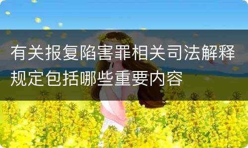 有关报复陷害罪相关司法解释规定包括哪些重要内容