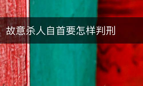 故意杀人自首要怎样判刑