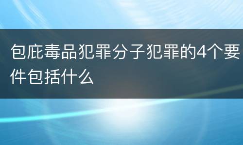 包庇毒品犯罪分子犯罪的4个要件包括什么